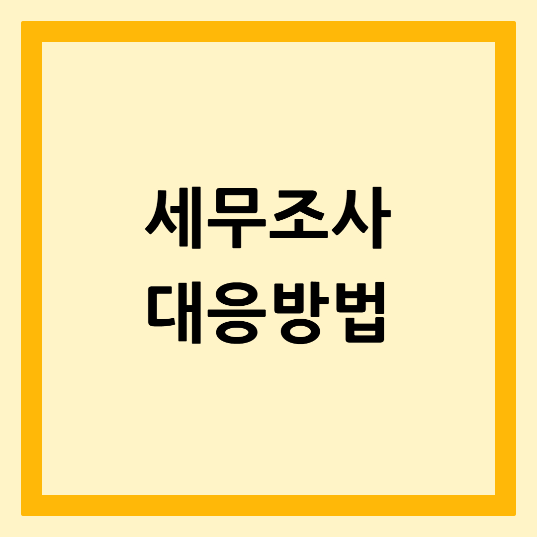 세무조사대응방법