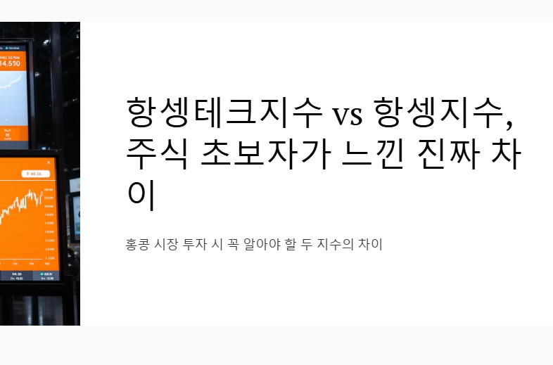 항셍테크지수 vs 항셍지수, 주식 초보자가 느낀 진짜 차이