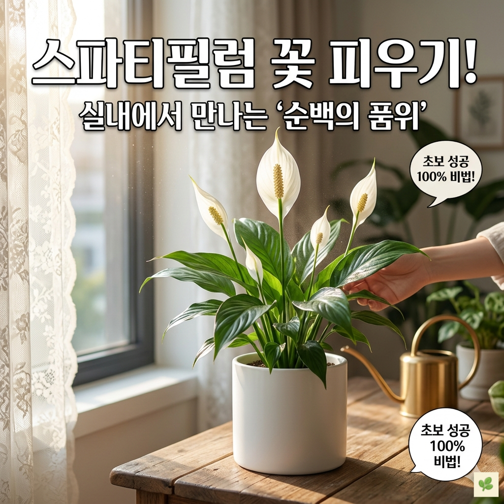 스파티필름 꽃 피우기