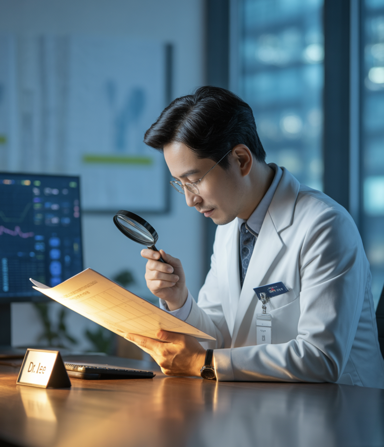 의사 앞의 작은 탐정&amp;#44; 증상 기록