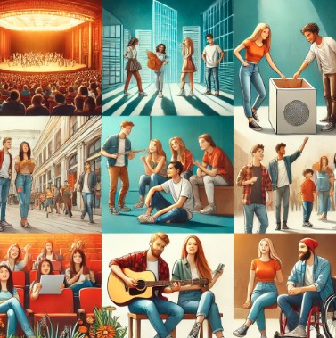 청년들이 문화생활하는 모습