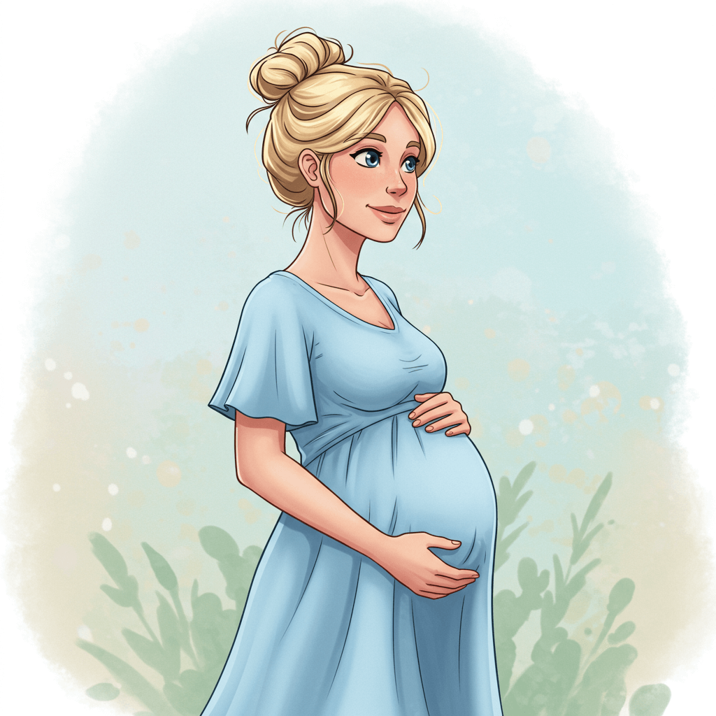 임산부가 걷고 있다