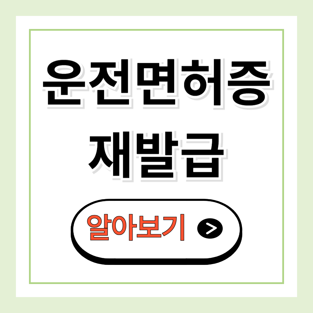 운전면허증 재발급