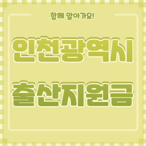 인천광역시 출산지원금 출산장려금