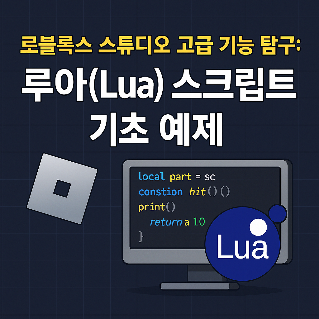 로블록스 스튜디오 고급 기능 탐구: 루아(Lua) 스크립트 기초 예제