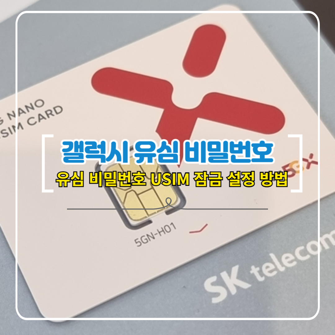 갤럭시 유심 비밀번호 설정 방법 USIM 잠금 설정 방법