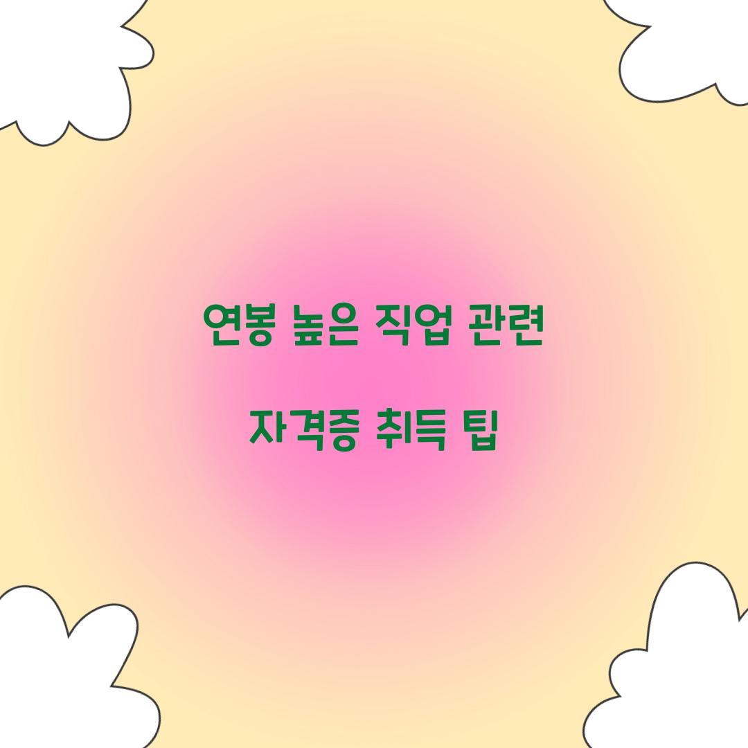 연봉 높은 직업 관련 자격증 취득 팁