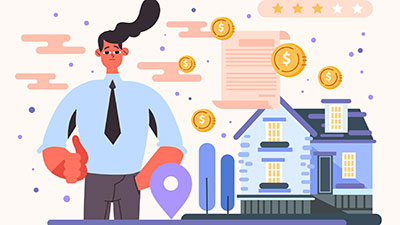 근로소득자와 부동산 소득이 함께 있는 종합소득세 신고 대상자를 상징하는 일러스트