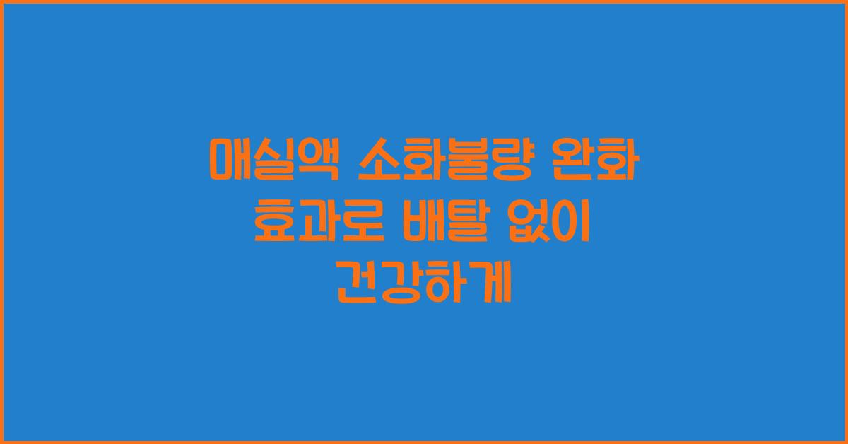 매실액 소화불량 완화 효과