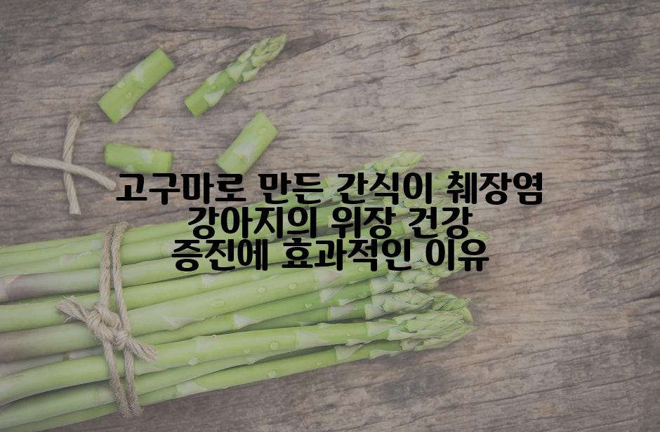 고구마로 만든 간식이 췌장염 강아지의 위장 건강 증진에 효과적인 이유