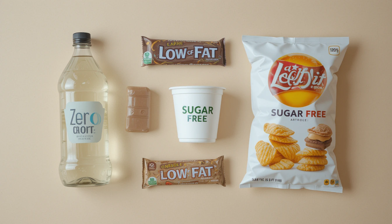 "제로칼로리", "무설탕", "저지방" 음식