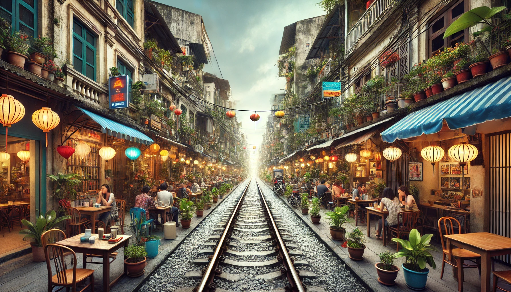 하노이 기찻길 카페