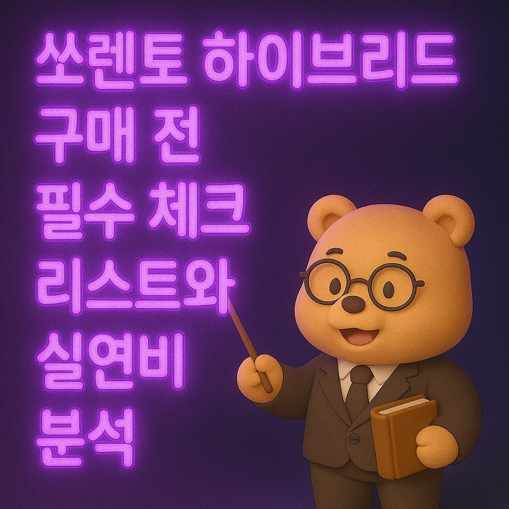 쏘렌토 하이브리드 구매 전 필수 체크리스트와 실연비 분석