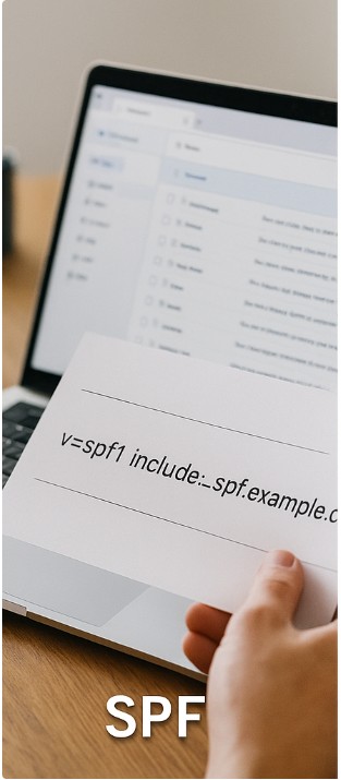 “SPF DNS TXT 레코드와 발신 서버 확인 장면(실사)”
