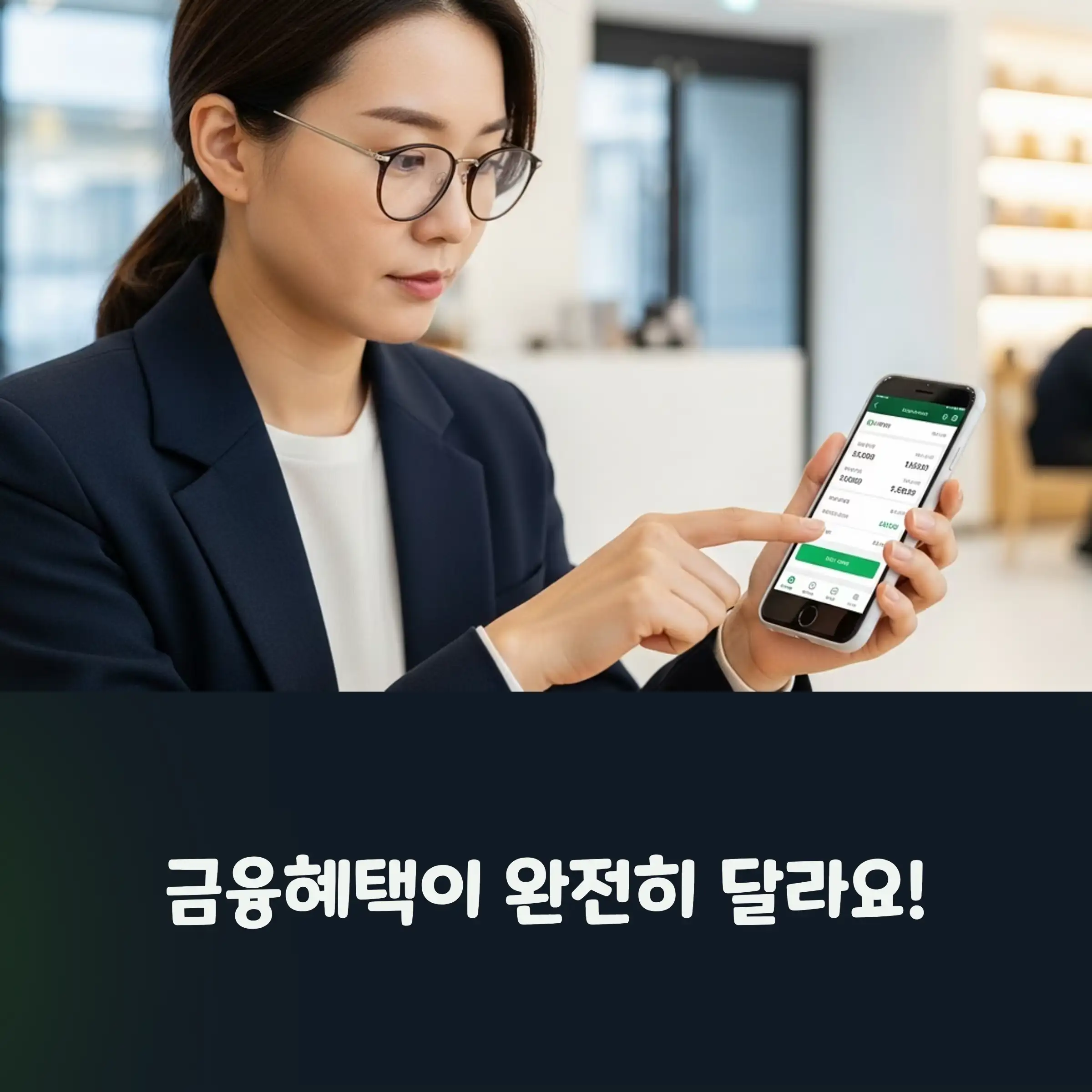 금융혜택에 대해 설명하고 있는 모습