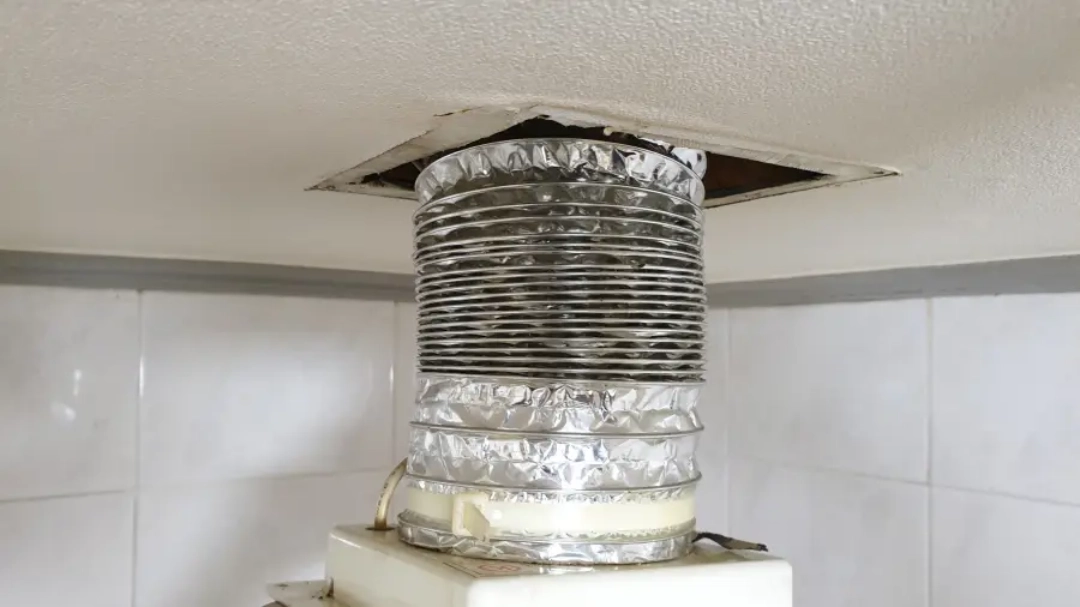 환풍기 배관 연결 모습
