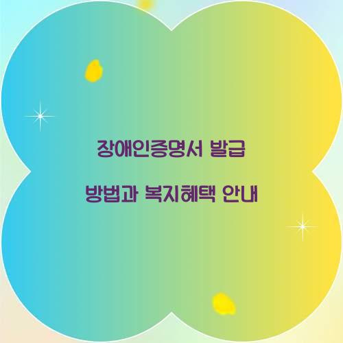 장애인증명서 발급