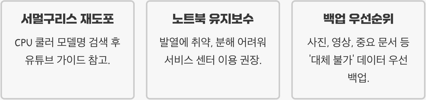 컴퓨터 유지보수, 이것만은 매년 꼭 해주세요 (청소, 서멀, 백업)