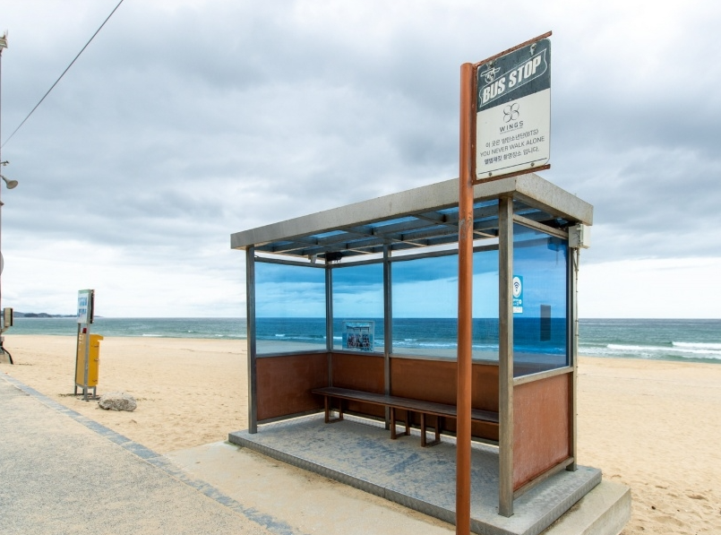 강릉 BTS 버스정류장