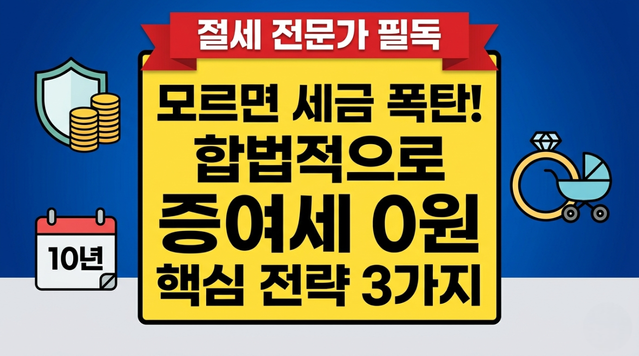 증여세 0원 만드는 합법적 절세 기술 및 혼인 출산 특례 공제 안내 인포그래픽