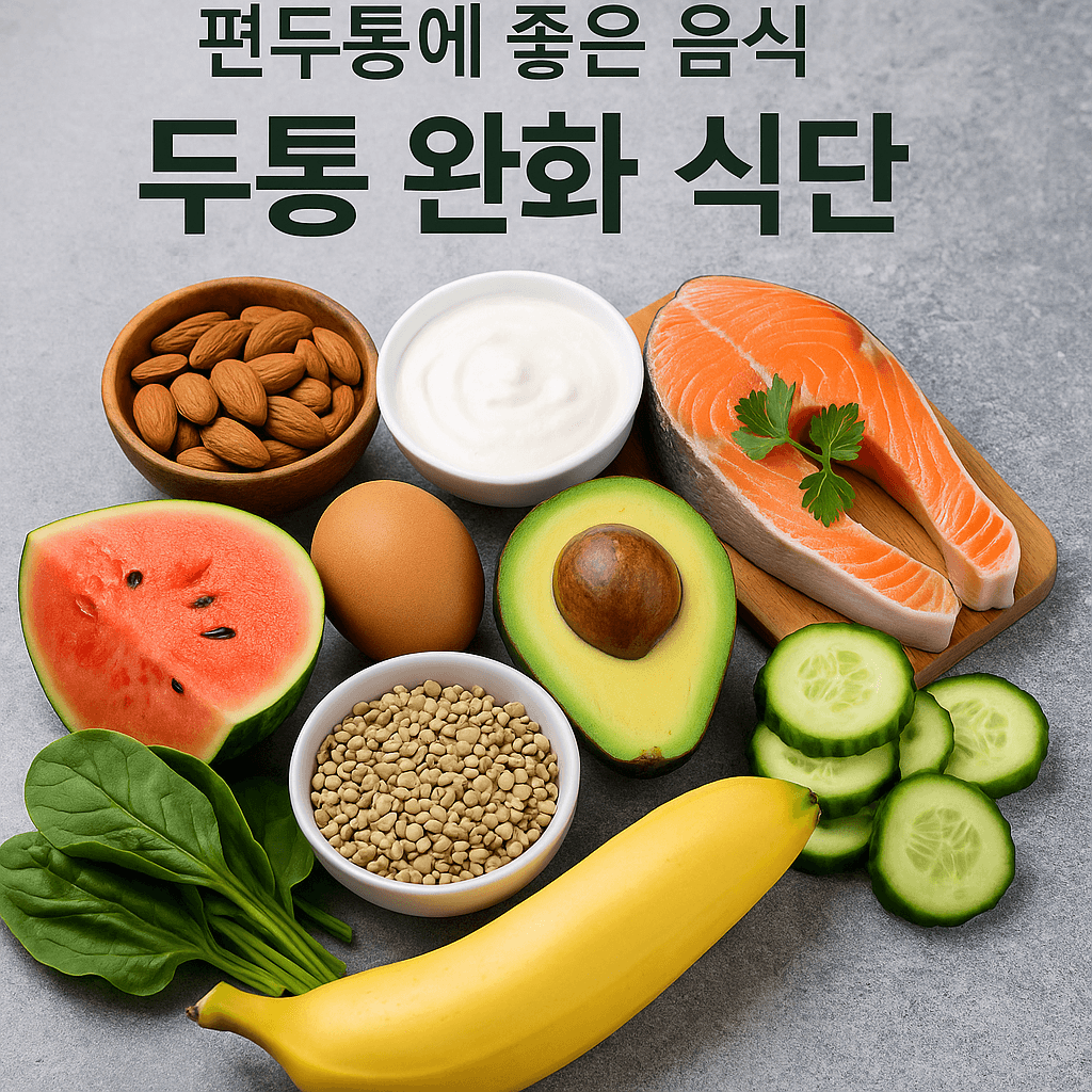 편두통에 좋은 음식 TOP7｜두통 완화에 도움되는 식단 정리