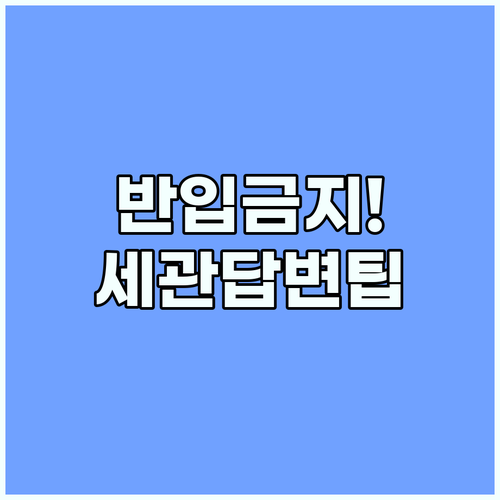 반입 금지 물품 리스트와 세관원 질문..