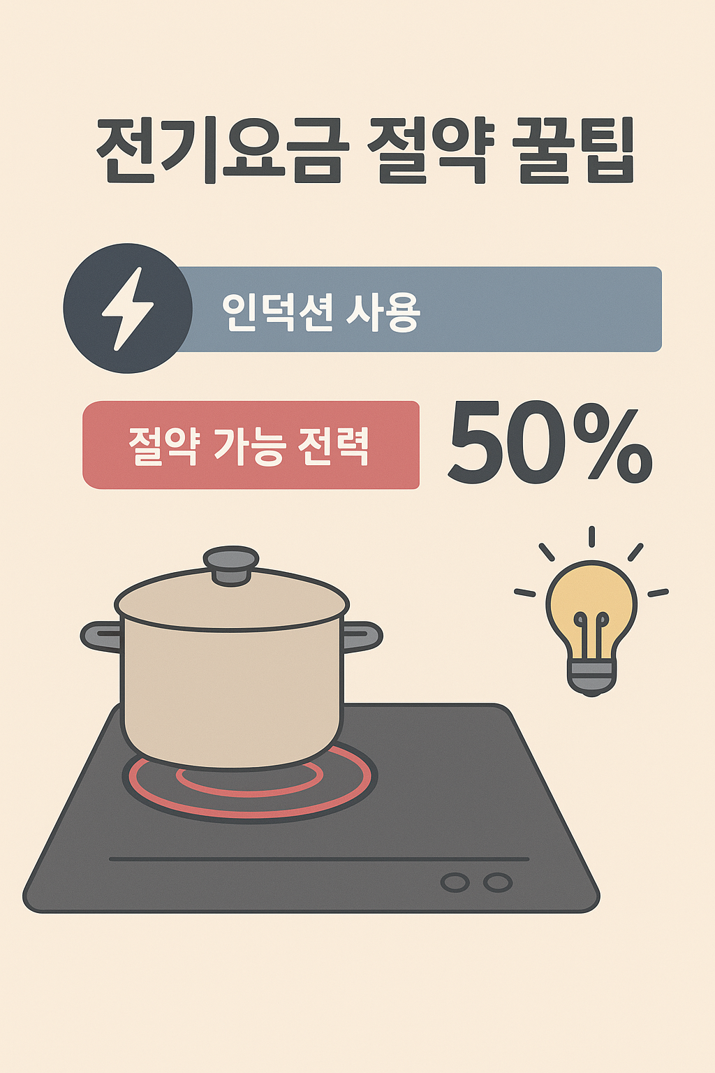 인덕션 전기요금 절약 꿀팁 이미지