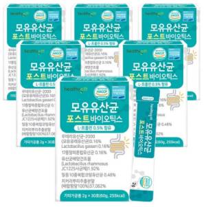 포스트바이오틱스 모유 유산균 프로바이오틱스 프리바이오틱스 가루 분말 신바이오틱스 유산균 먹이 프락토올리고당 락토바실러스 가세리 스틱 2g x 30포 6개&#44; 60g