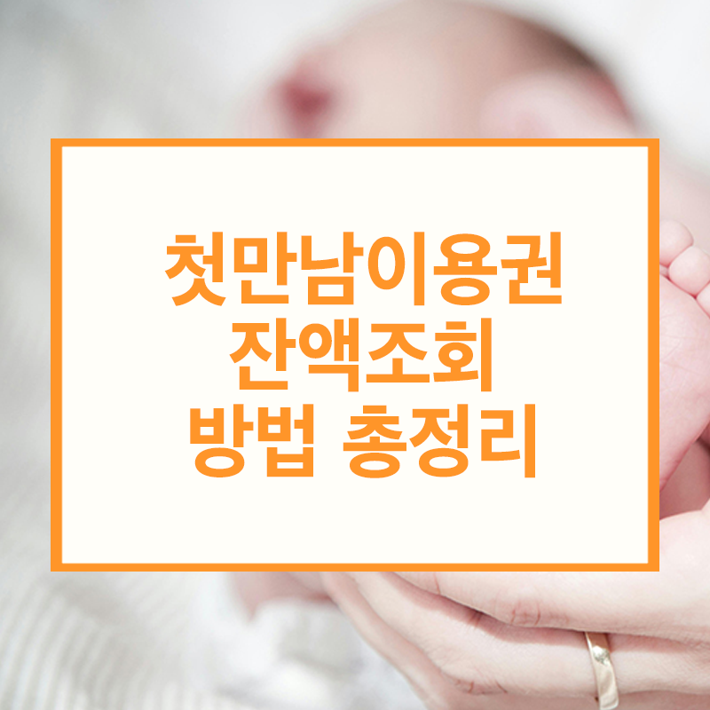 첫만남이용권 잔액조회 쉽게 따라하는 방법 총정리