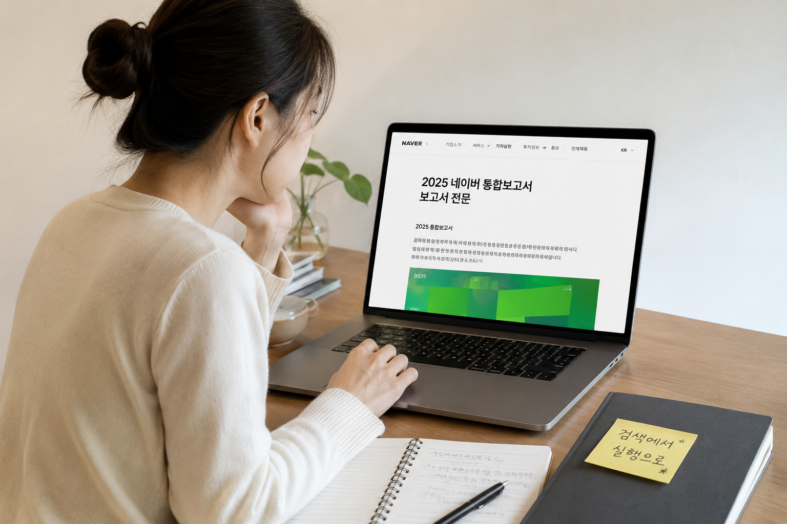 네이버 2025 통합보고서 On-Service AI, 초보 블로거가 밑줄 그은 세가지!
