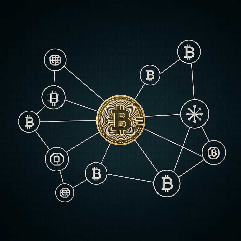 분산형 암호화폐 네트워크 다이어그램