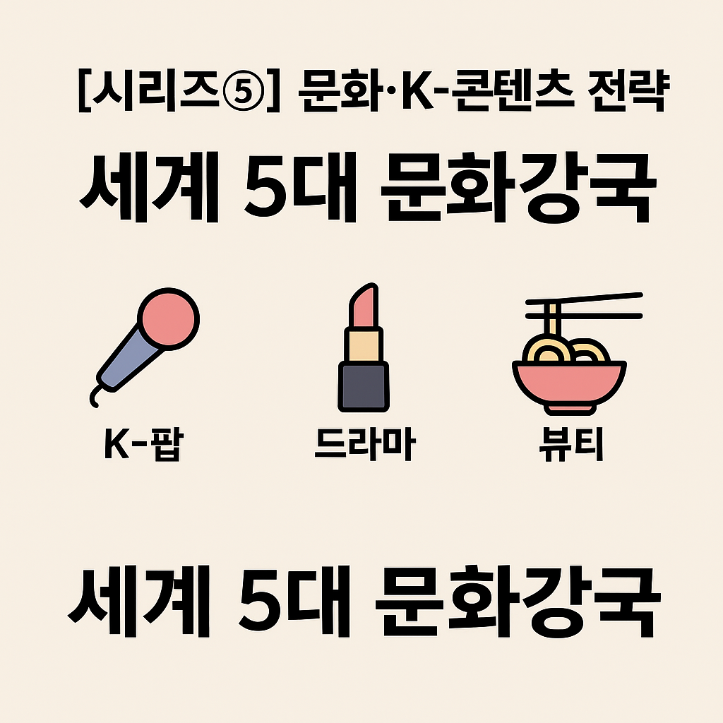 [시리즈⑤] 문화&middot;K-콘텐츠 전략: 세계 5대 문화강국을 향한 K-팝&middot;드라마&middot;뷰티&middot;푸드&middot;웹툰 전략