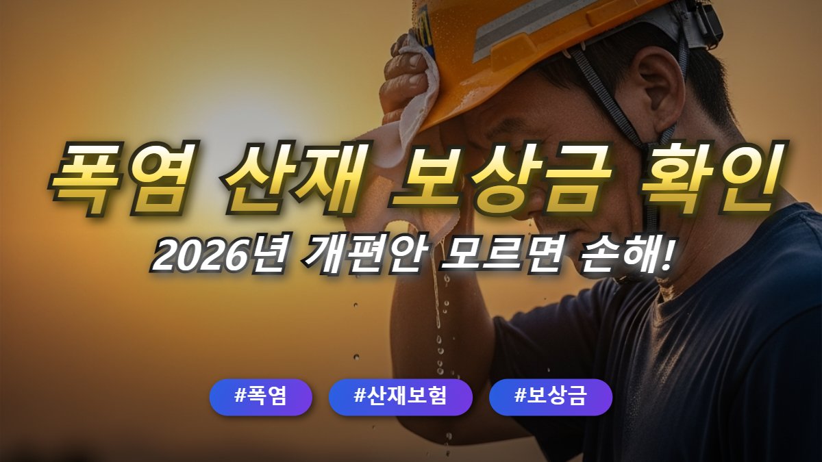 2026년 폭염 대비 노동자 산재 보험 적용 범위 메인 썸네일 이미지
