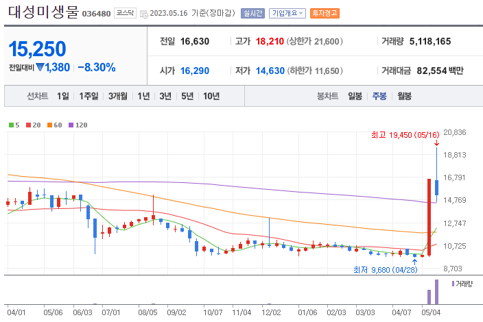 대성미생물 주봉