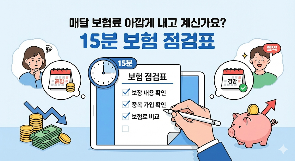 매달 보험료 아깝게 내고 계신가요? 15분 보험 점검표