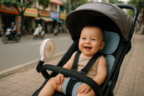 유모차로 산책하는 아기