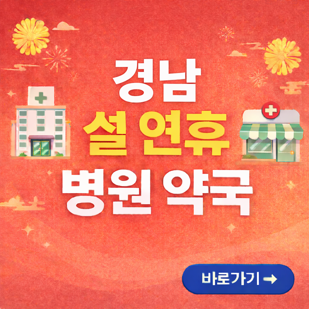 경남 설연휴 병원 약국 찾기