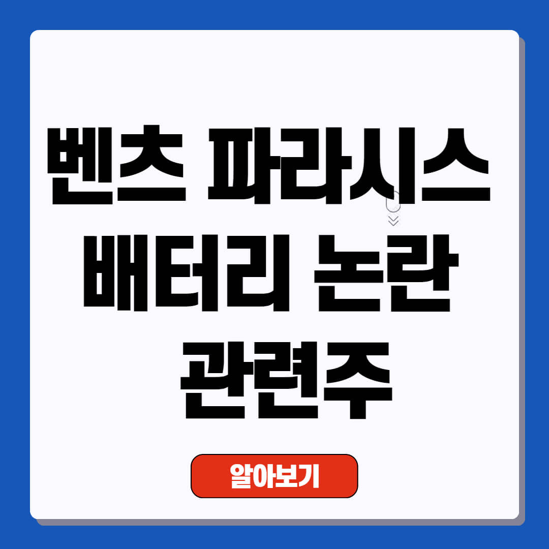 벤츠 파라시스 배터리 논란 및 관련주