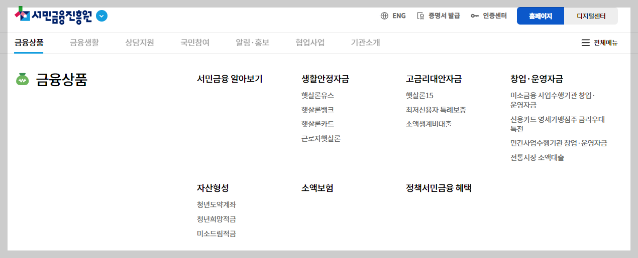 서민금융진흥원 햇살론