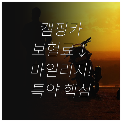 DB손해보험 캠핑카 보험료 마일리지 ..