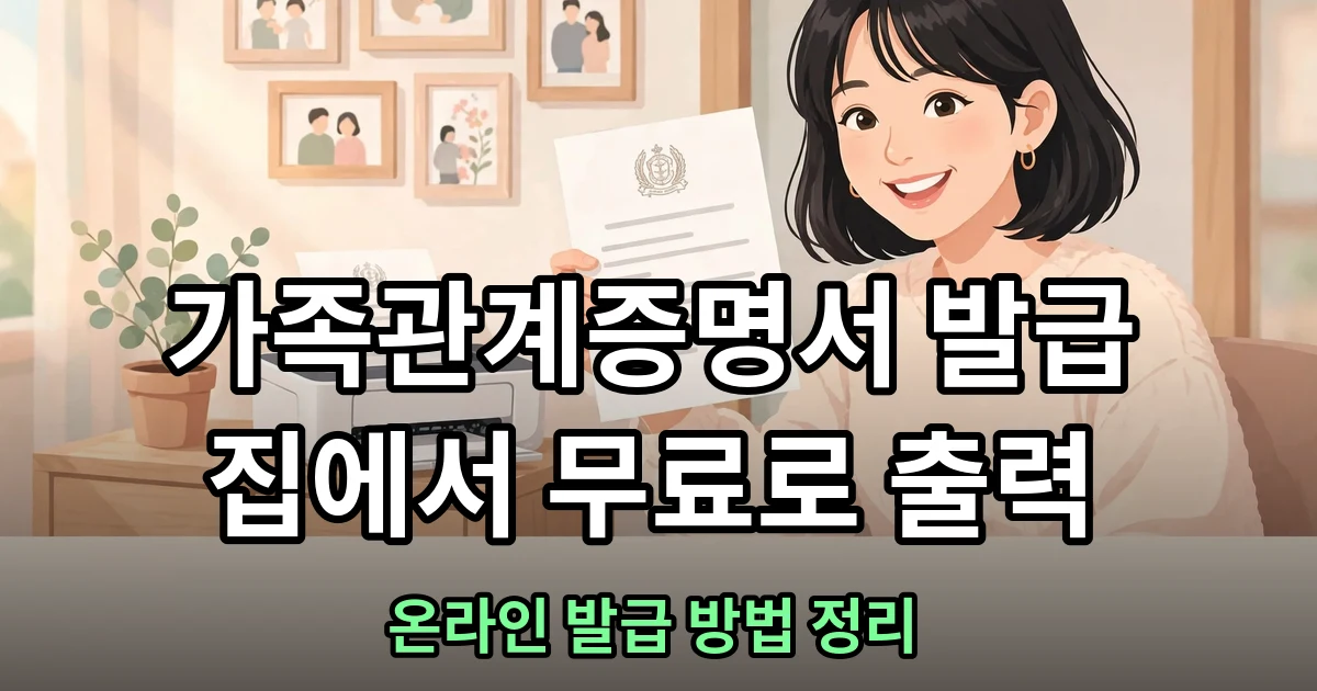 가족관계증명서 온라인 무료 발급 방법 정리