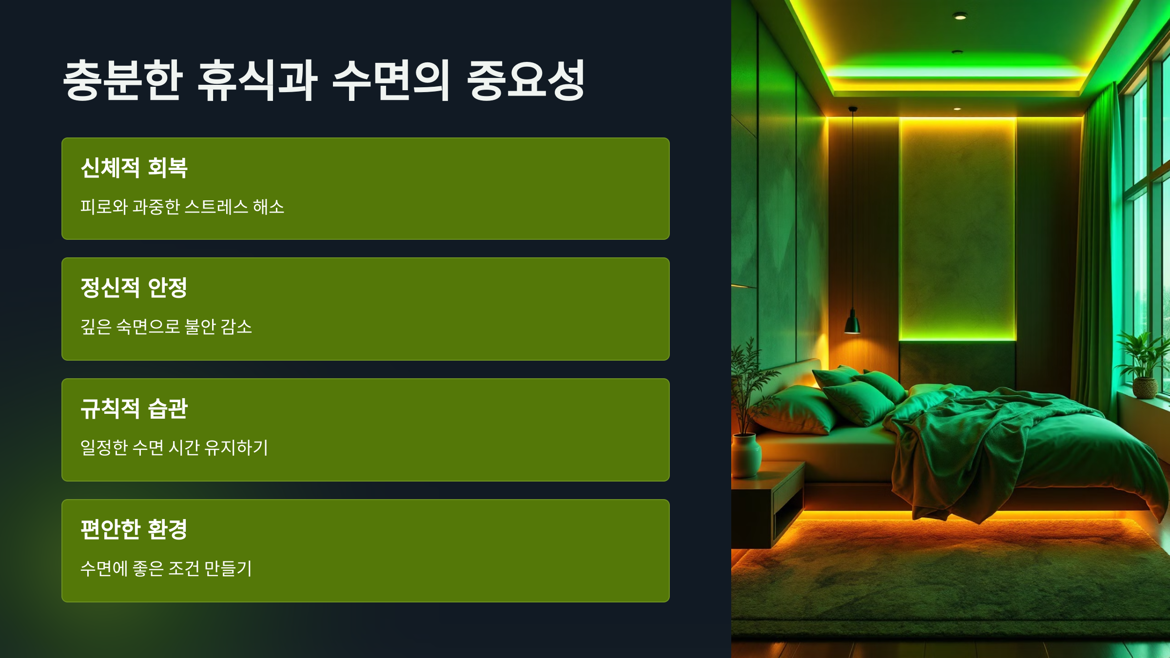 충분한 휴식과 수면의 중요성