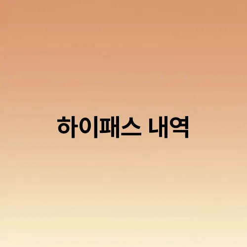 하이패스 내역