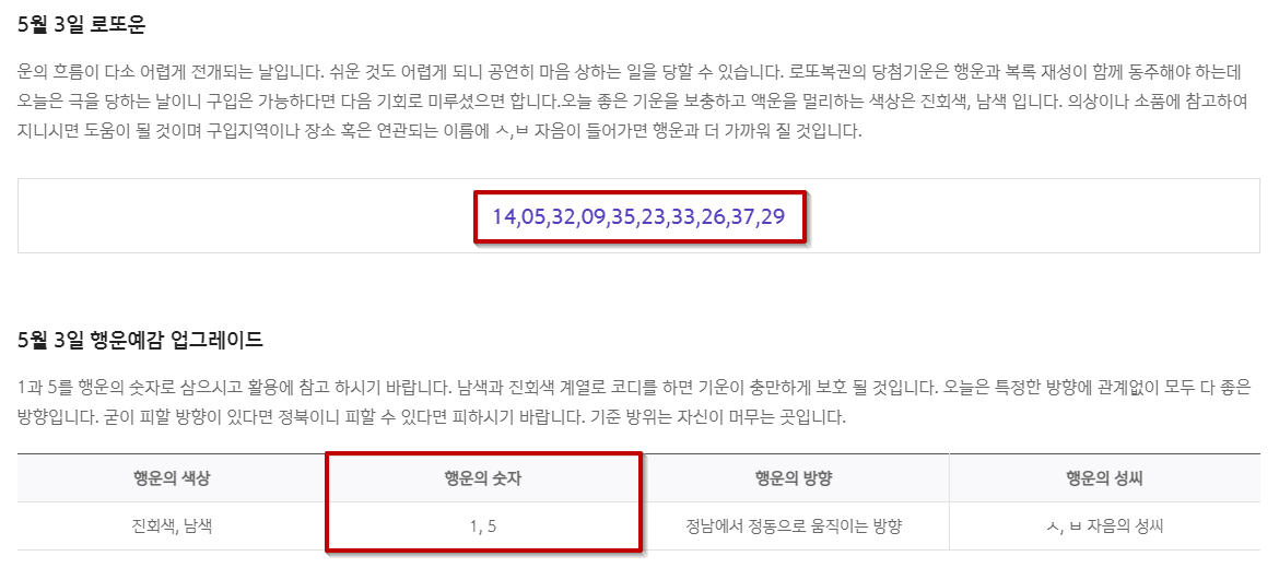 오늘의-행운-숫자-색상-방향-성씨-및-로또운