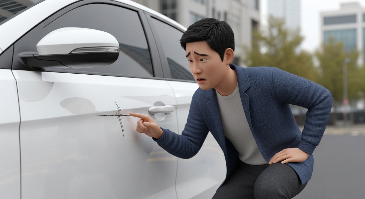 쏘카 사고, 쏘카 긁힘