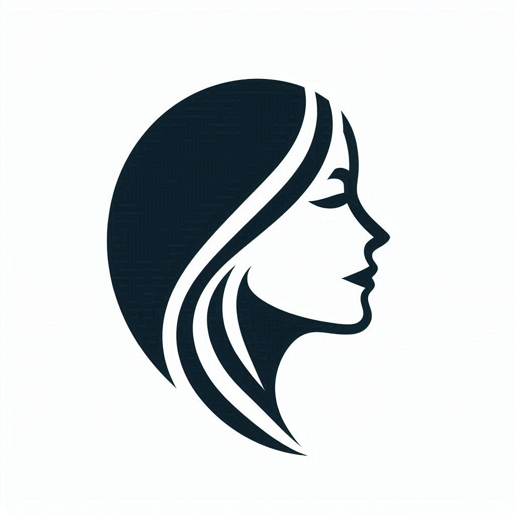 여성 얼굴 실루엣 로고 4