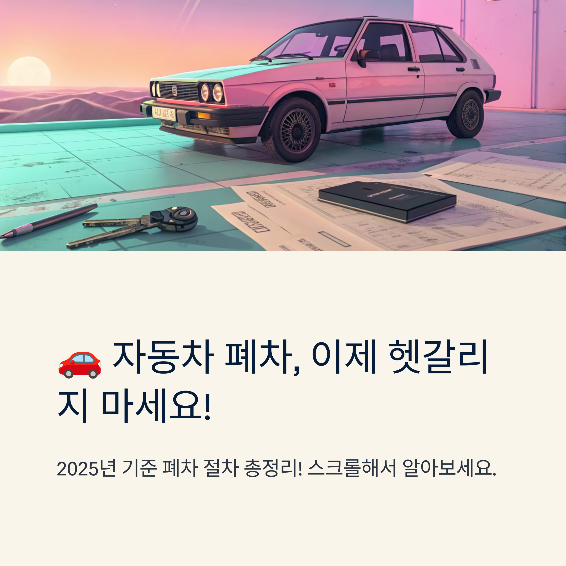자동차 폐차 절차 쉽게 정리함