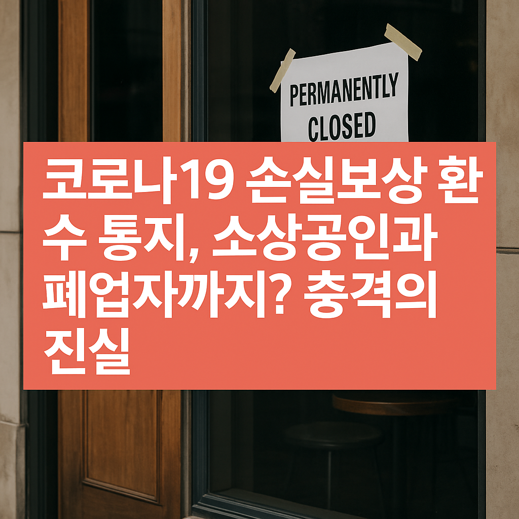 코로나19 손실보상 환수 통지, 소상공인과 폐업자까지? 충격의 진실
