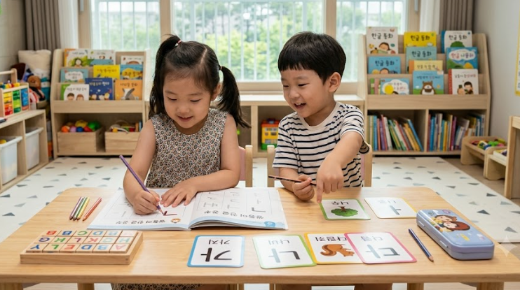 집에서 하는 쌍둥이 한글교육