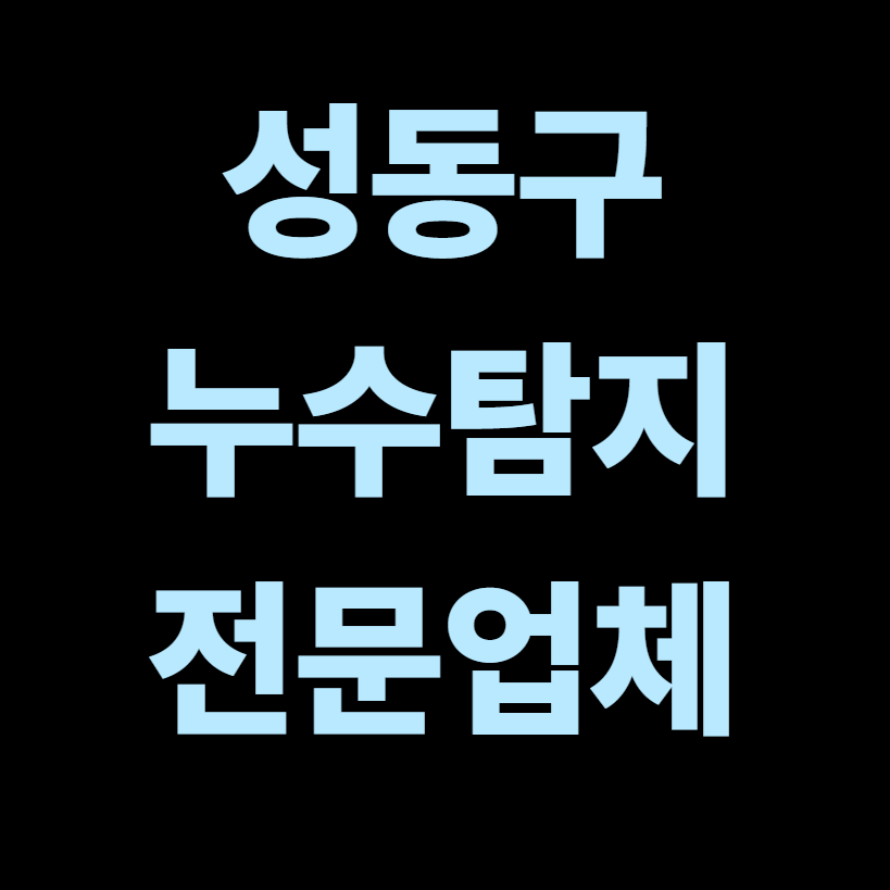 성동구 누수탐지 전문업체